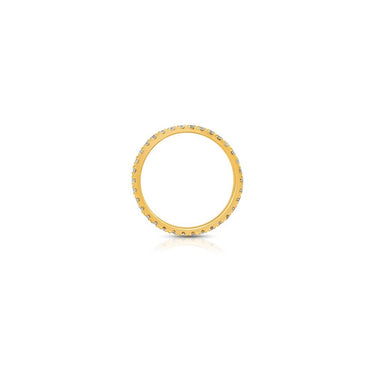 14K Yellow Gold Two Row Eternity Diamond Band 1.25 Ctw